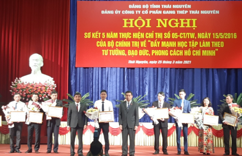 Đảng bộ NatSteelVina nhận giấy khen tại Hội nghị sơ kết 5 năm thực hiện Chỉ thị số 05-CT/TW về “Đẩy mạnh học tập và làm theo tư tưởng, đạo đức, phong cách Hồ Chí Minh”